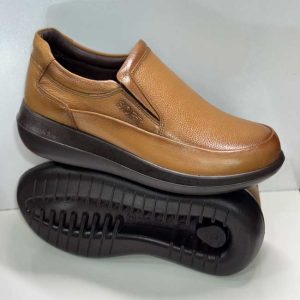 کفش طبی مردانه چرم طبیعی مدل لاچین عسلی