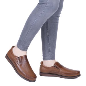 کفش طبی مردانه چرم مدل تامارا عسلی