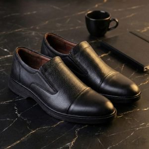کفش بزرگپا مردانه چرم سرپنجه دار
