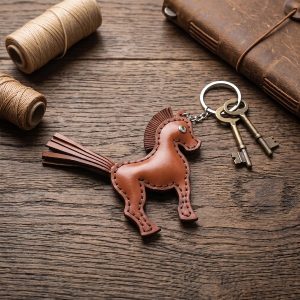 جاکلیدی چرم دستدوز طرح اسب